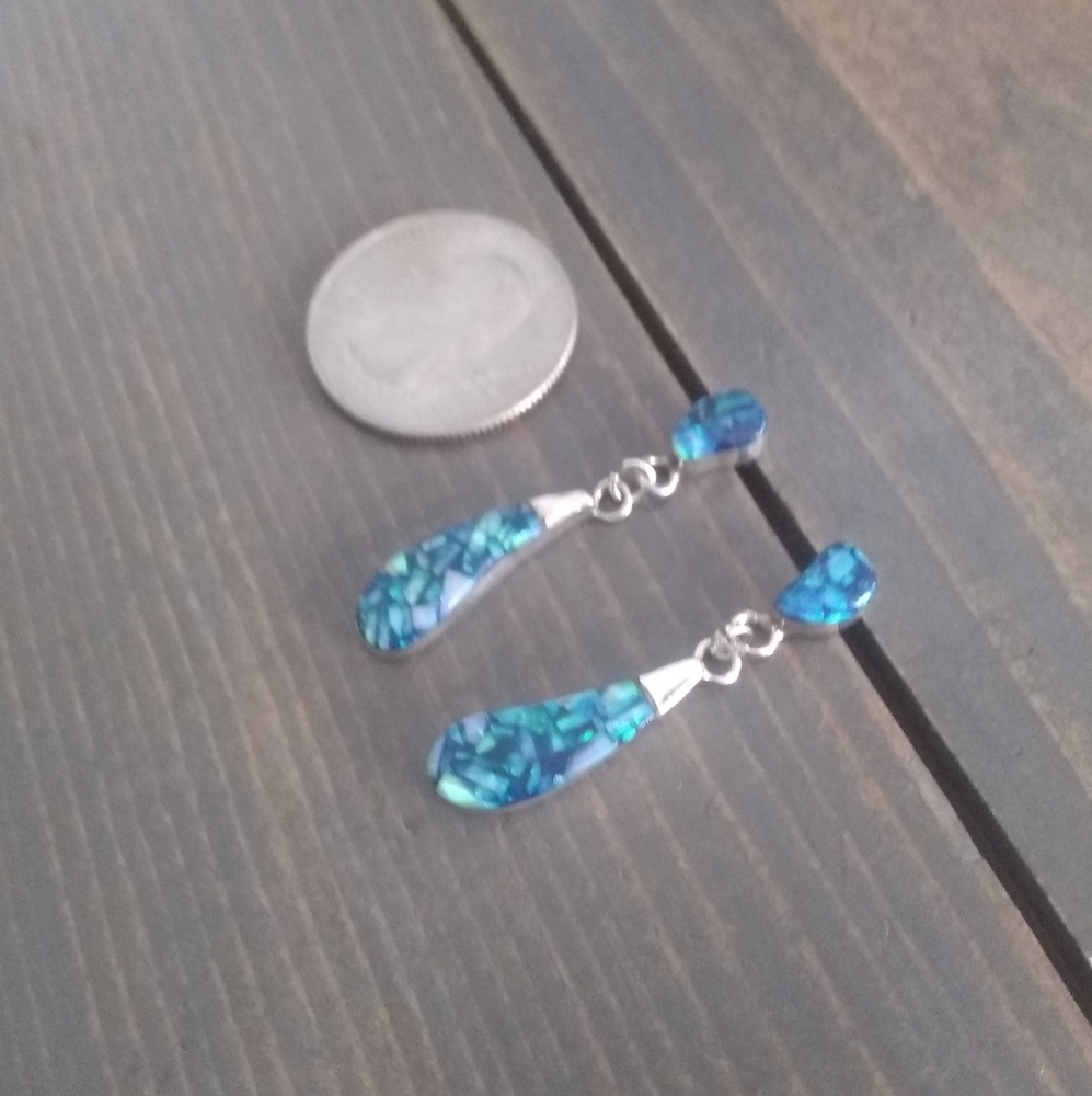 Sterling silver opal earrings
